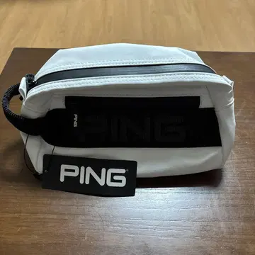 PING 합성 피혁 파우치 화이트/블랙