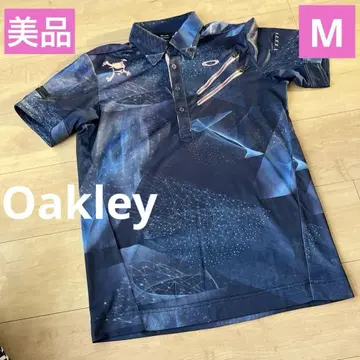 새상품급 오클리 Oakley 피케 셔츠 다크 블루 올 패턴 골프 M 스컬