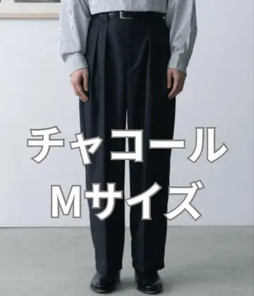 SINSS 와이드 테이퍼드 슬랙스 2턱 M 사이즈 차콜 TERU