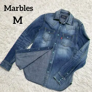 marbles 마블즈 데님 긴팔 셔츠 데님 셔츠 남성용 M