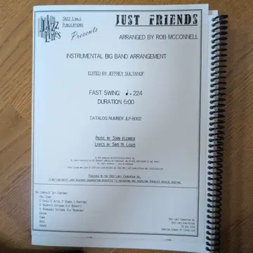 [ 중고 배송비 포함 ] 빅밴드 악보 세트 JUST FRIENDS
