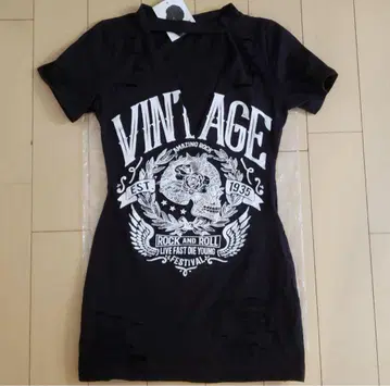 VINTAGE 락 T셔츠 블랙