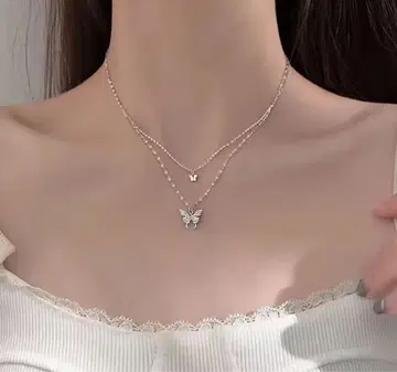 나비 모티브의 2단 목걸이 #01
