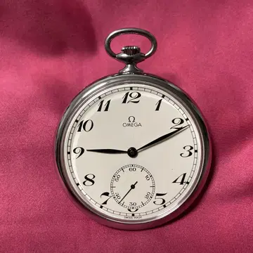 OMEGA 회중시계 실버 화이트 다이얼