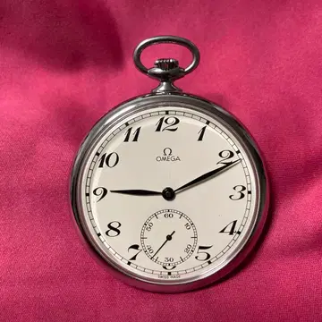 연말 가격 인하! OMEGA 회중시계 실버 화이트 다이얼