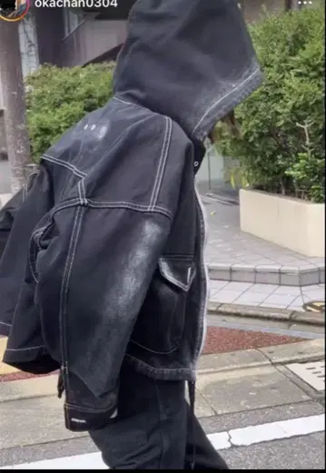 AKIO glitter black denim jacket sosite