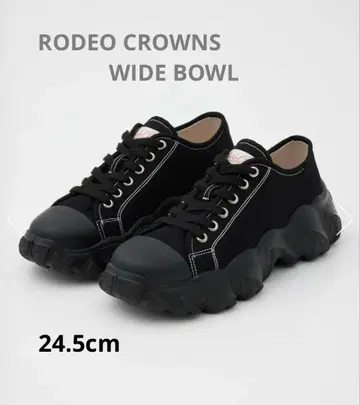새상품 RODEO CROWNS WIDE BOWL 스니커즈 통굽 블랙