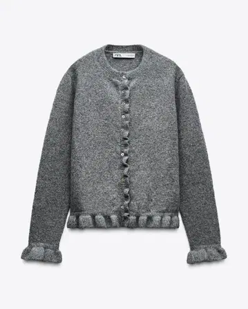 ZARA 프릴 니트 가디건 XL