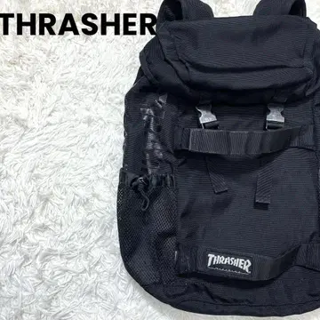 THRASHER 트레셔 플랩형 백팩 블랙 스케이터