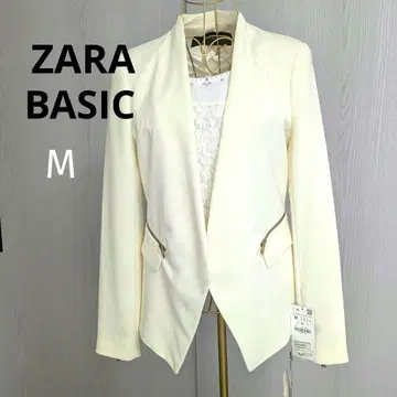 [택 포함 새상품] ZARA BASIC 노카라 자켓 화이트 M