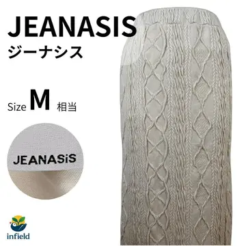 JEANASIS 지나시스 니트 스커트 F 베이지 케이블 무늬