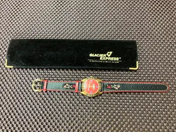 GLACIER EXPRESS 꽃무늬 가죽 시계