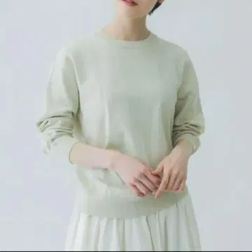 카구레 코튼 실크 긴팔 니트 스웨터