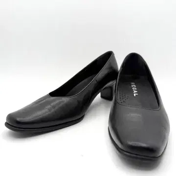 [ 새상품급 ] REGAL 펌프스 가죽 블랙 스퀘어토 23cm