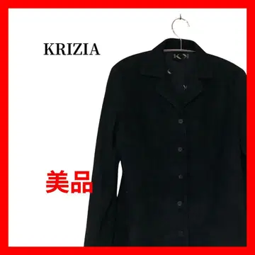 KRIZIA 무스탕 셔츠 자켓 S/M 블랙 B1992