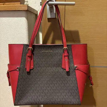 MICHAEL KORS 토트백 브라운/레드