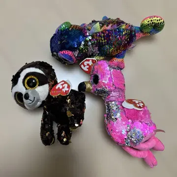 [ 택 포함 ] 봉제 인형 ty 3세트 스팽글 인형