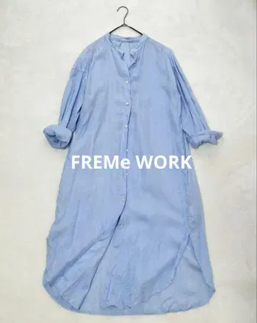 FREMe WORK 프레임워크 린넨 원피스 롱 기장 색스 블루
