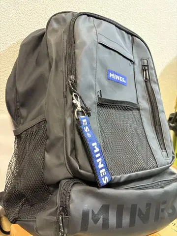 MINES 백팩 대용량 블랙 메쉬 포켓