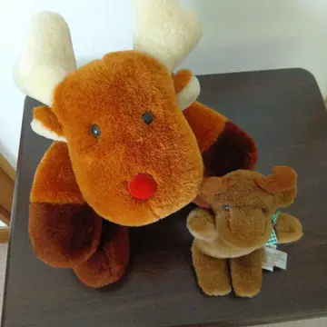 루돌프 봉제 인형 대소 페어 세트