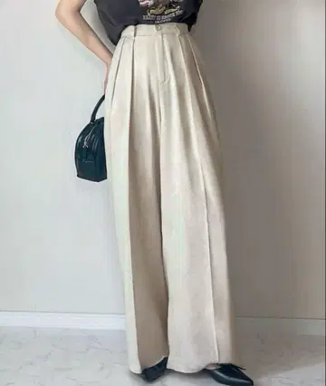 린넨 혼방 투 턱 슬랙스