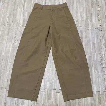 UNIQLO 저지 배럴 레그 팬츠 S 베이지