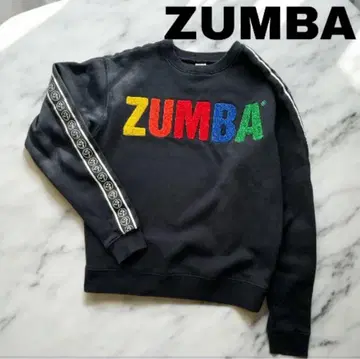 새상품급 ZUMBA 줌바 트레이닝복 맨투맨 블랙 컬러풀