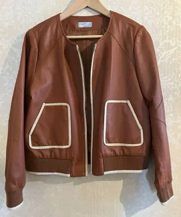 [ 아다지엣토 ] adagietto 천연 가죽 가죽 자켓 브라운 M L