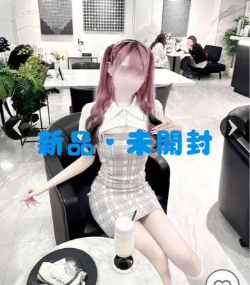 [ 새상품 미개봉 ] 허니뮤우 체크 앙상블 원피스 그레이 XS