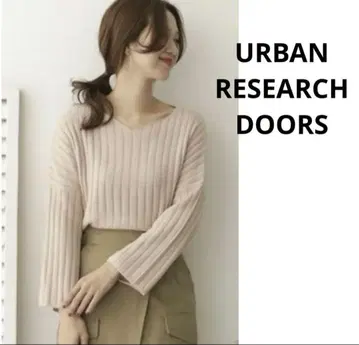 URBAN RESEARCH DOORS 하트넥 와이드 리브 풀오버
