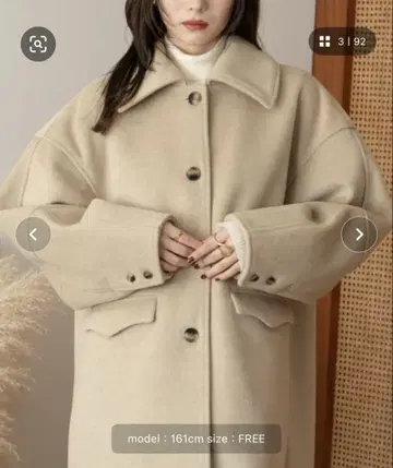 hinari 미니 샤기 롱 코트