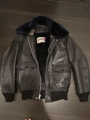 SCHOTT A-2 G-1 플라이트 자켓 38 블랙 가죽 샷