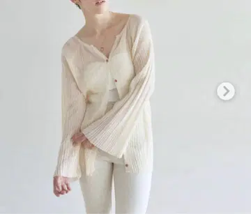 searoomlynn Light 시어 랜덤 RIB 가디건