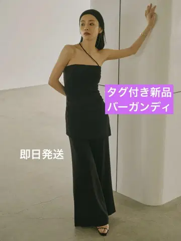 새상품 아뉴앙스 내로우 니트 셋업 버건디 보르도