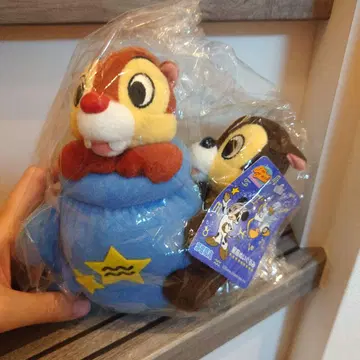 레트로 택 포함 디즈니 물병자리 별자리 칩과 데일 봉제 인형