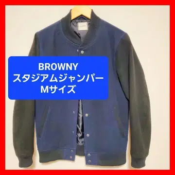 바시티 자켓 블루종 자켓 캐주얼 블랙 BROWNY