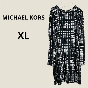 MICHAEL KORS 체크 무늬 긴팔 원피스 XL