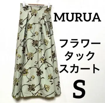 [MURUA] 플라워 턱 스커트 꽃무늬