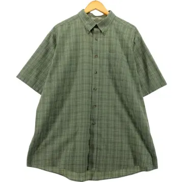 L.L.Bean 반팔 셔츠 XL 그린 계열 체크