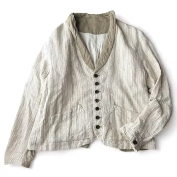 nest robe 린넨 혼방 스트라이프 자켓 FREE 아이보리