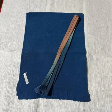 오비 장식 천 허리띠 블루