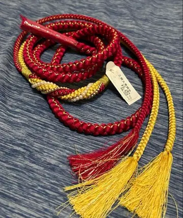 후리소데 허리띠 성인식 순수 실크 마루오비지메