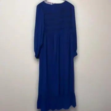 Selafine 블루 파랑 얇은 소재 긴팔 레이스 롱 원피스 비침 있음