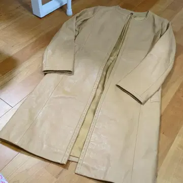 양가죽 노카라 롱 코트