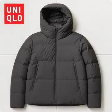 J1503@ UNIQLO 심리스 다운 후드티 그레이
