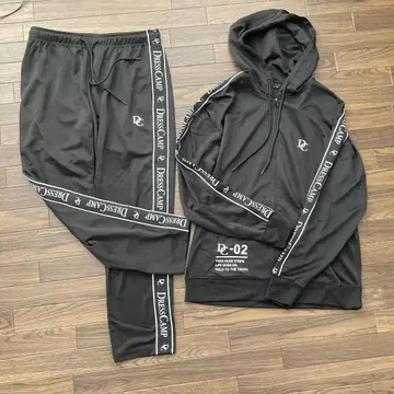 드레스 캠핑 저지 트랙 자켓 팬츠 셋업 블랙 M