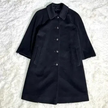 새상품급 고급 캐시미어 안감 실크 롱 코트 블랙 M