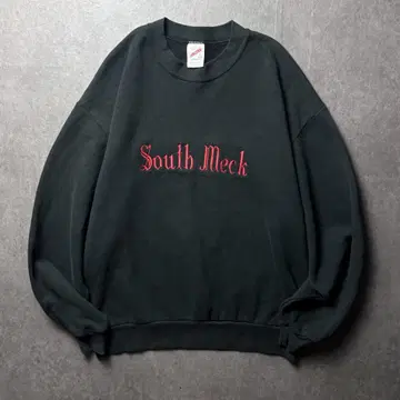 JERZEES 90s USA제 칼리지 스쿨 자수 블랙 레드 L