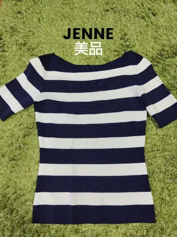 JENNE 스트라이프 반팔 썸머 니트 M