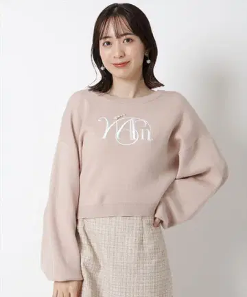 W 자카드 자수 니트 풀오버